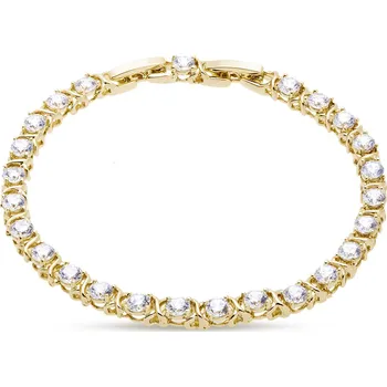 Náramek biju Pozlacený náramek 14k s kulatými čirými zirkony 2423