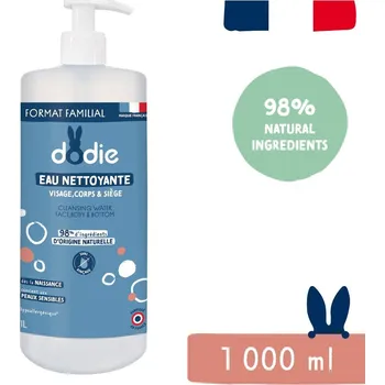 Přípravek na čištění pleti a oči Dodie Dětská čistící voda 3v1 (1000 ml)