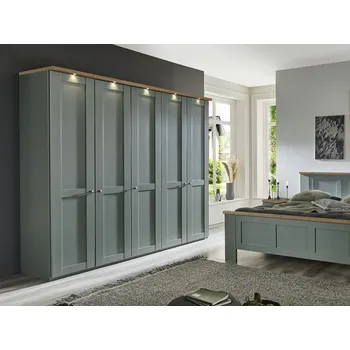 Šatní skříň Šatní skříň MARLOW šalvějově zelená/dub bianco