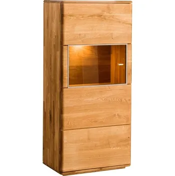 Knihovna Dubová vitrína z masivu DALLAS dub olejovaný (levá typ 51)