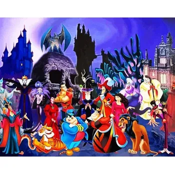 Diamantové malování Disney Diamantové malování - motivy z Disneyho pohádek (padouchové) - kulaté diamanty II Barva: J, Velikost: 50x65 cm