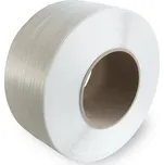 PP vázací páska, 12 x 0,63 mm x 3000 m, barva bílá