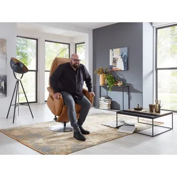 Křeslo Kožené polohovací televizní křeslo XTRA STYLE s vysokou nosností do 200 Kg s elektrickým polohováním a kardiováhou