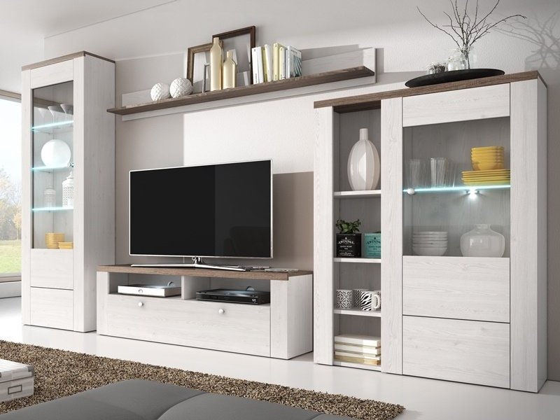 Moderní obývací stěna LARONA sibiřský modřín