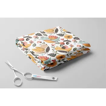 Zakázkový tisk, softshell, kočárkovina... Folkoví ptáčci Látky k tisku: Microfirba