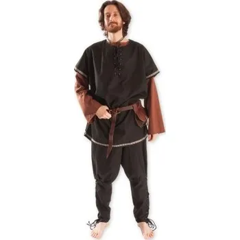 Digitální kamera Zdobená bavlněná tunika se šněrováním - černá Velikost L