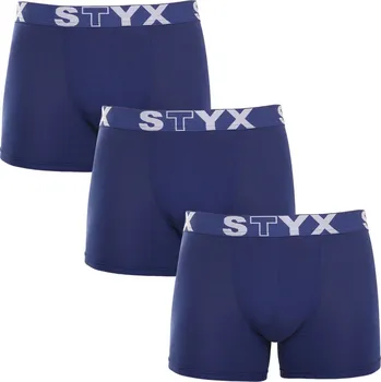 Boxerky 3PACK pánské boxerky Styx long sportovní guma tmavě modré (3U968) XXL Možnost vrácení zboží ZDARMA do 120 dnů!