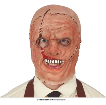 Karnevalová maska Fiestas Guirca Strašidelná latexová maska sešívaná hlava