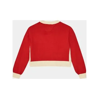 Pánský svetr Tommy Hilfiger Svetr 85 Varsity Sweater KG0KG07770 Červená Regular Fit 16Y