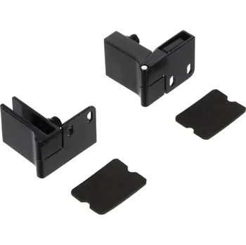 Nábytkové kování Interex Závěs pro skleněné dveře bez vrtání - pár / Černá