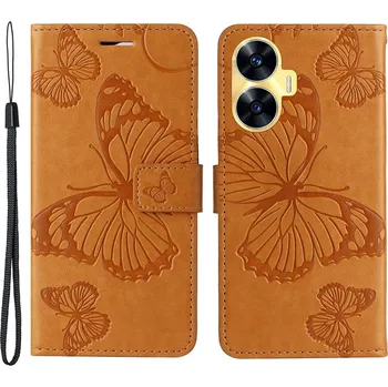Pouzdro na mobilní telefon Big Butterfly knížkové pouzdro na Realme C55 - žluté