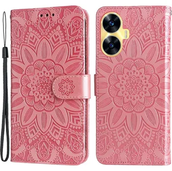 Pouzdro na mobilní telefon Sunflower knížkové pouzdro na Realme C55 - růžové