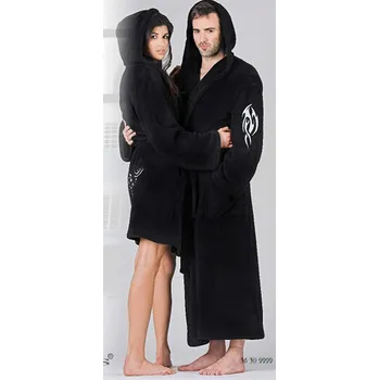 Dámský župan Dlouhý župan s kapucí unisex 3630 9999 Tribal Černá - Vestis černá M