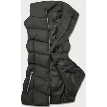Dámská vesta Péřová dámská vesta v army barvě (5M719-136) odstíny zelené L (40)