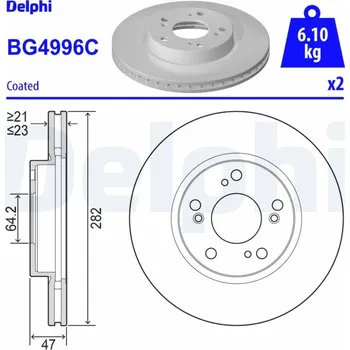 Brzdový kotouč Brzdový kotouč DELPHI BG4996C