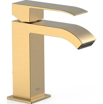 Vodovodní baterie Tres Cuadro-Tres umyvadlová baterie stojící zlatá 00610101OM