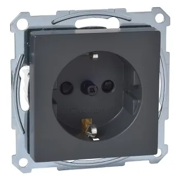vypínač a zásuvka SCHN MTN2400-0414 Merten - Zásuvka 250V/16A SCHUKO, šroubová, System M, Antracit