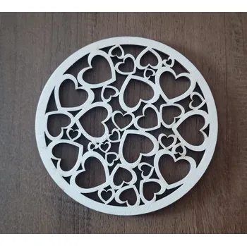 Dřevěný podtácek srdíčka malá