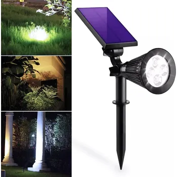 Venkovní osvětlení LED solární zahradní světlo - SPOT reflektor 250lm 2200mAh 4 LED studená bílá (LED solární zahradní lampa - svítidlo)