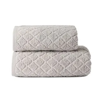 Sprchový závěs Bavlněný froté ručník se vzorem OLIWIER 50x90 cm světle šedá 520 gr Mybesthome