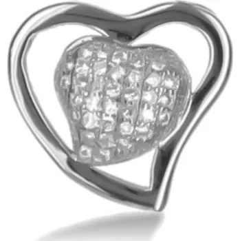 Přívěsek Argento 83994 Stříbrný přívěsek - srdíčko, čiré kulaté zirkony