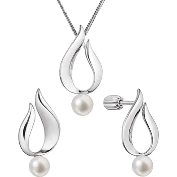 Oblečení a móda Stříbrná souprava Swarovski s pravou říční perlou,