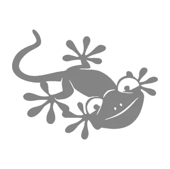 Samolepící dekorace SAMOLEPKA Ještěrka 018 pravá kouká (17 - šedá) NA AUTO, NÁLEPKA, FÓLIE, POLEP, TUNING, VLASTNÍ TEXT, TISK, AUTOSAMOLEPKY.cz, POLEPY, OBRÁZEK, LOGO, SAMOLEPKY