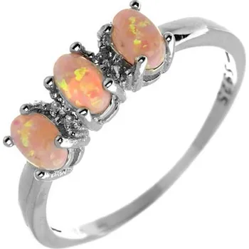 Prsten Argento 72493 Stříbrný prsten - oválné syntetické opály, čiré kulaté zirkony | Velikost prstenu: 54mm