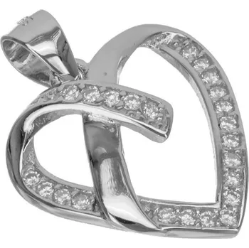 Přívěsek Argento 85214 Stříbrný přívěsek - srdíčko, čiré kulaté zirkony