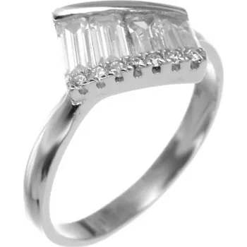 Prsten Argento 72445 Stříbrný prsten - čiré zirkony ve tvaru obdélníku | Velikost prstenu: 52mm