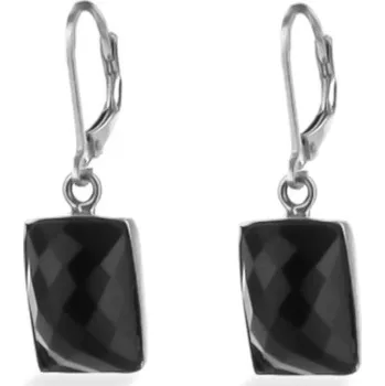 Náušnice Argento 62317 Stříbrné náušnice - černý zirkon ve tvaru obdélníku