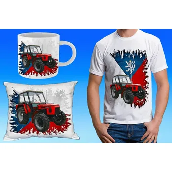 Pánské tričko dárkový set s traktorem ZETOR 6945 158 (při koupi setu ušetříte)