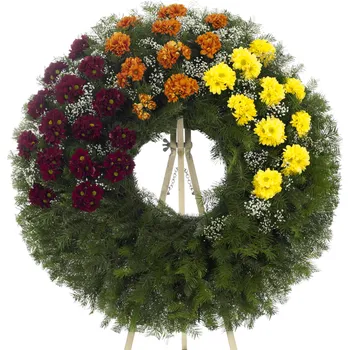 Věnec Smuteční věnec kopretinové chryzantémy kapka