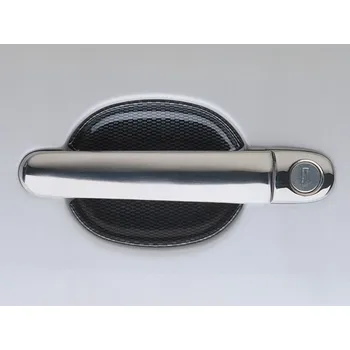 Tuning Kryty klik plné, nerez (4+4ks dva zámky) - Škoda Superb I. (Kryty klik pro Škoda Fabia I. / Fabia II. / Octavia I. / Octavia II. / Superb I.)