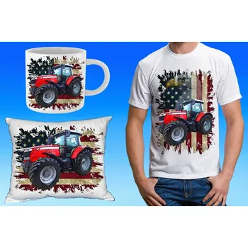 Pánské tričko Massey Ferguson 7718 dárkový set 122 (dárkový set s traktorem )