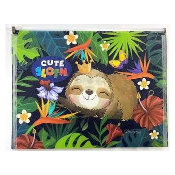 Set školních potřeb Teczka A4+ z plastikowym suwakiem Leniwiec FRESH