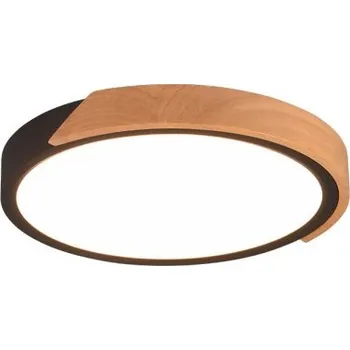 Trio R67201132 LED stropní svítidlo Jano 1x20W | 2400lm | 3000K - 3 fázové stmívání, černá, dřevo + K nákupu nad 3000 Kč dárek zdarma