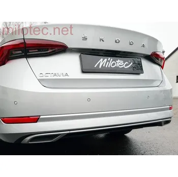 Tuning Dummy – koncovky výfuku se středovou lištou, Alu Brush - Škoda Octavia IV. od r.v. 2020 (Koncovky výfuku pro Škoda Octavia IV. od r.v. 2020)