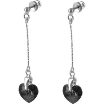 Náušnice Argento 62985 Stříbrné náušnice - srdíčka, křišťál Swarovski ve tvaru srdíčka