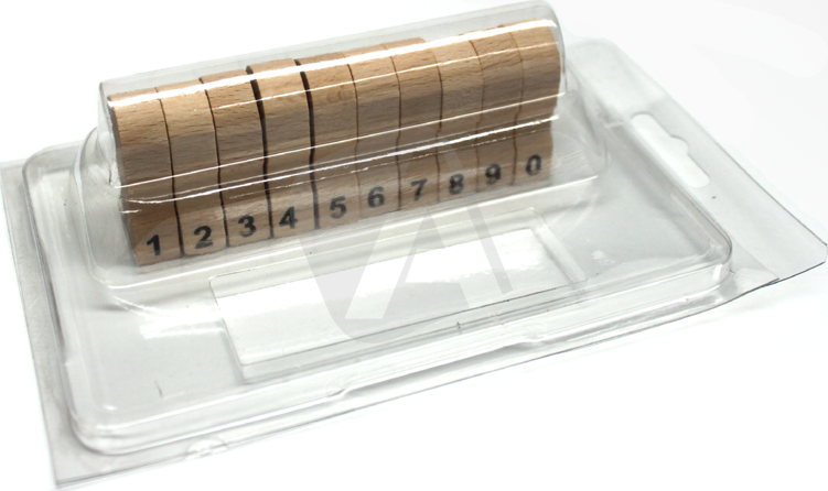 Audit-web Dřevěná číslovací razítka DC 10, balení 10 ks, otisk max. 10 × 20 mm
