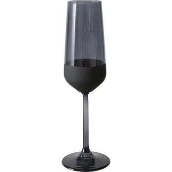 Sklenice Boltze Home Černá sklenice na šampanské MOLUNA, 195 ml