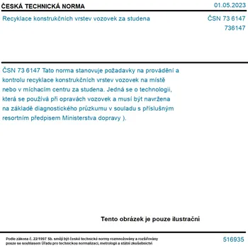 ČSN 73 6147 - Recyklace konstrukčních vrstev vozovek za studena - Tisk