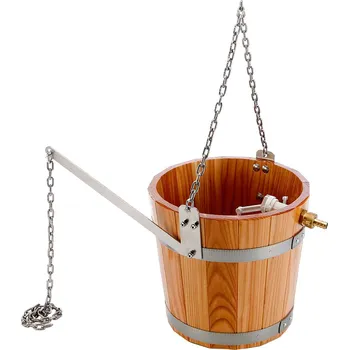 ELIGA POLÉVACÍ VĚDRO – z modřínu s nerezovým závěsným řetězem o objemu 7,5 l - ELI-POLVEDRO-MOD-&nbsp;RET-87030