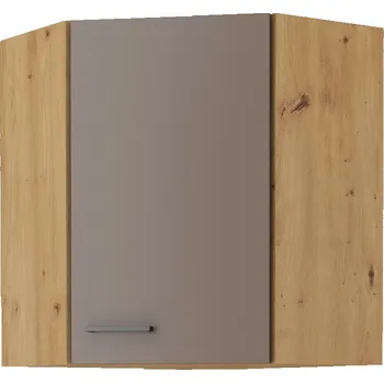 Kuchyňská linka ARCENIO, skříňka horní rohová 58x58 GN-72 1F, korpus: dub artisan, dvířka: lanýžově šedá + vyzvednutí ZDARMA