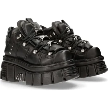Pánská zimní obuv boty kožené unisex - ITALI NEGRO - NEW ROCK - M.106-S29 - 41