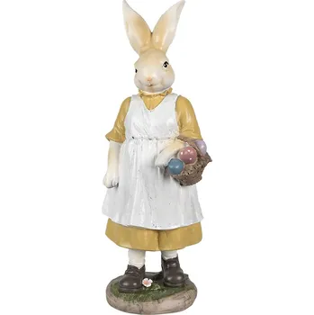 Bytová dekorace Dekorace králičí mamka v bílé zástěře s vajíčky - 14*11*38 cm