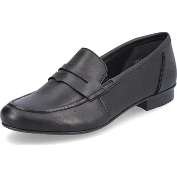 Dámské polobotky Dámská společenská obuv Rieker 51954-01 kožená s vyměkčenou stélkou černá 42