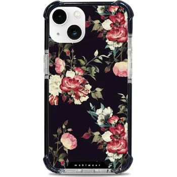 Pouzdro na mobilní telefon Odolný obal Mobiwear MagSafe Elite Bumper - Apple iPhone 13 - D003D Růže na černé (Odolný kryt, pouzdro, obal Mobiwear Elite Bumper na mobil Apple iPhone 13 - D003D Růže na černé, materiál Plast + TPU silikon + kov - zesílená ochrana telefonu, podpora)