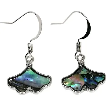 Náušnice Naušnice lístek ginko z Paua mušle