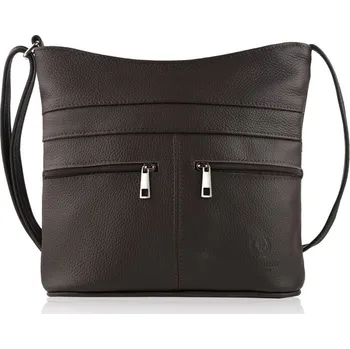 Kabelka Paolo Peruzzi Dámská kožená crossbody taška PAOLO PERUZZI; hnědá